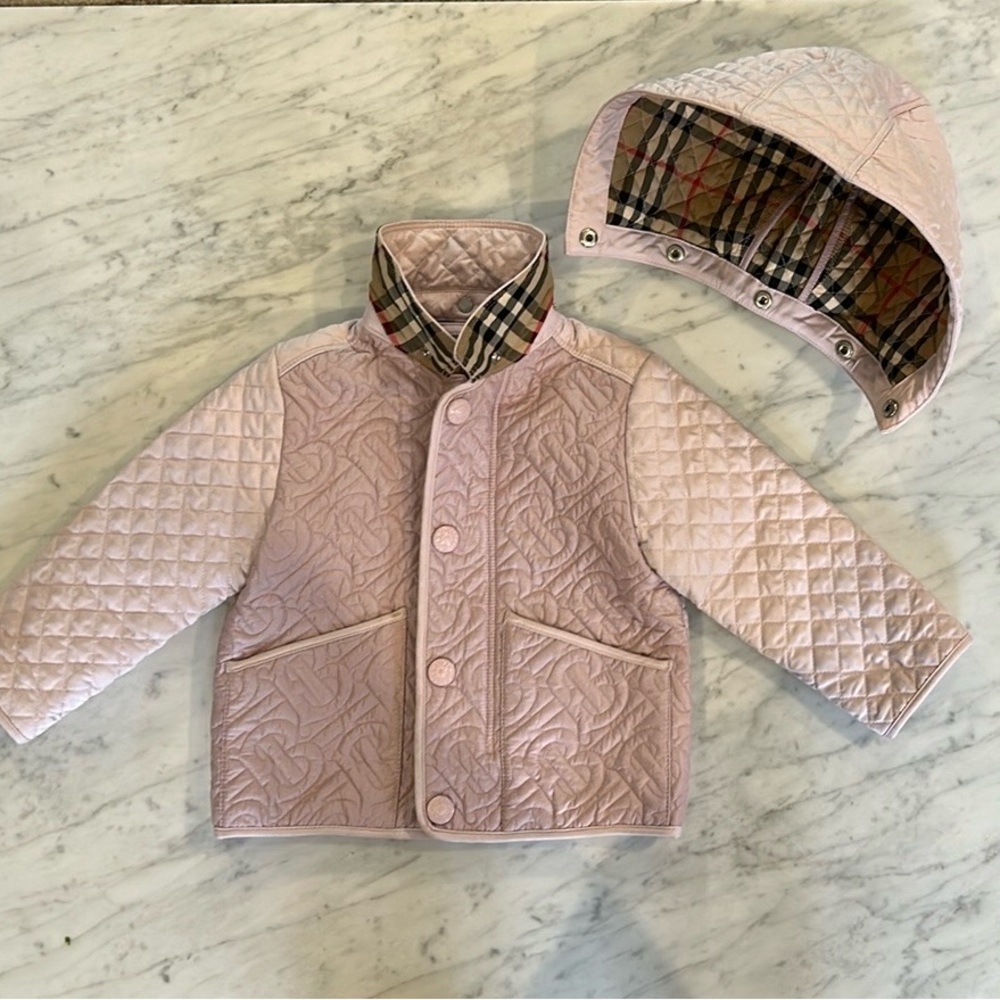 Burberry Kids Pink Quilted Jacket